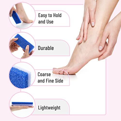 Slick- Pumice Stone for Feet Callus Remover, 4 Pack, 2 Colors, Foot Scrub for Pedicure, Foot Stone Pumice, Callus Remover for Feet, Foot Callus Remover, Feet Scrubber Dead Skin, Foot Pumice Stone