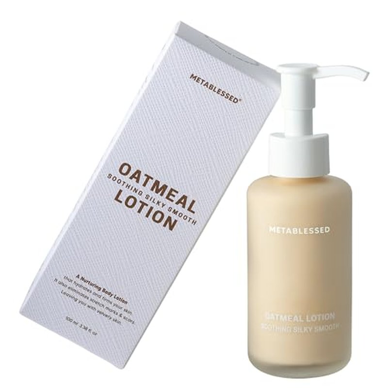 Organic Oatmeal Lotion - Nurtures Dry Itchy Skin Plant-Based Body Moisturizer with Aloe Vera + Shea Butter 3.38 fl. oz