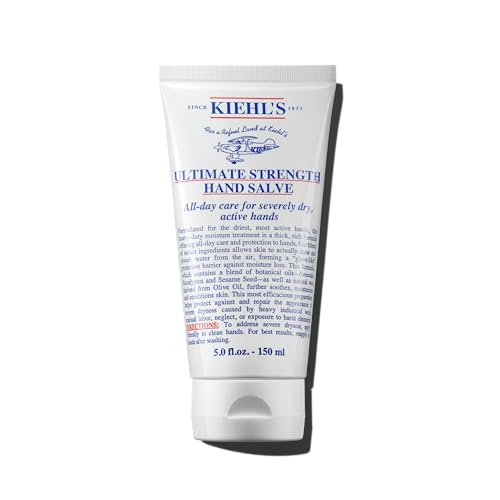 Kiehl's Ultimate Strength Hand Salve, Deeply Hydrating Hand Lotion, Thick and Rich Formula for Intense Moisture and Conditioning, Protects and Repairs Dry Skin, Paraben and Gluten Free