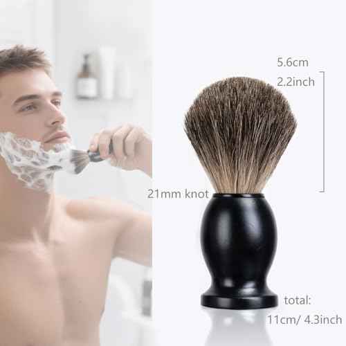 Shaving Brush Set for Men,2 in 1 Shaving Brush Set Includes Pure Badger Shaving Brush and PLA Shaving Bowl (Set2)