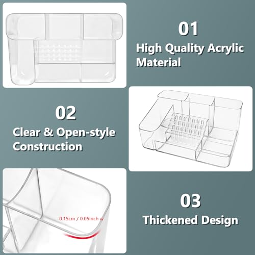 CGBE Nail Drill Holder, 28 Holes Transparent Acrylic Nail Drill Bits Holder, Professional Nail Tools Organizer and Storage Box Case