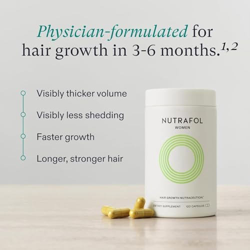 Nutrafol Women's Hair Growth Supplements and Hair Serum, Ages 18-44, Clinically Tested for Visible Thickness and Strength - 1 Month Supply, 1.7 Fl Oz Bottle