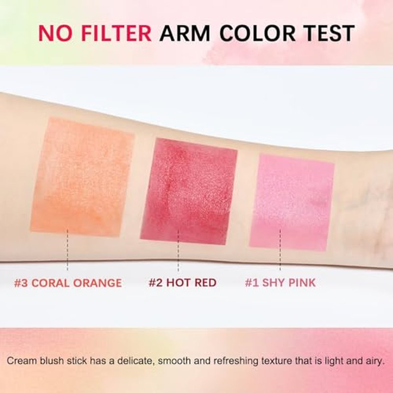 Multi-Use Makeup Blush Stick,Beauty Solid Moisturizer,Waterproof Natural Nude Makeup,Tinted Solid Moisturizer Stick for Eyes Lips Cheek(1#shy pink)