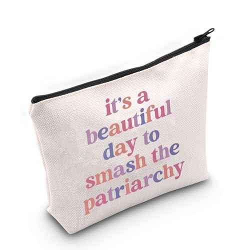 TGBJE Feminist Gift Feminism Girl Power Makeup Bag Equality Gift It's A Beautiful Day To Smash The Patriarchy Zipper Pouch (Smash Patriarchy bag)