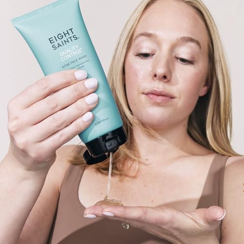 Eight Saints Quality Control Acne Face Wash, Natural & Organic, Reduce Acne and Prevent Future Breakouts, 2% Salicylic Acid, 6.7 Ounces