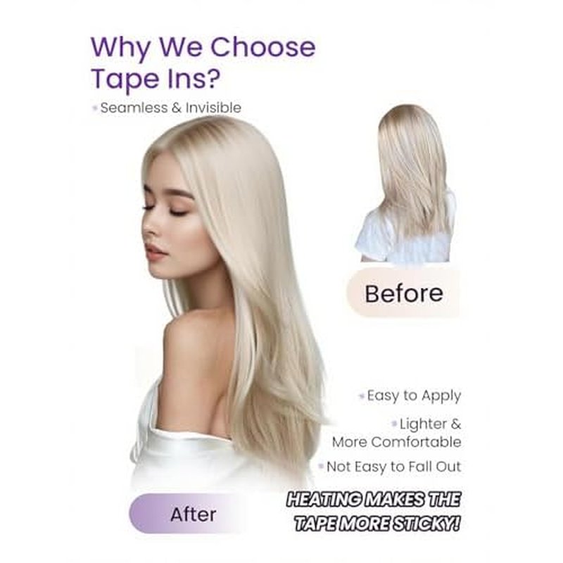 LaaVoo Tape in Hair Extensions Balayage Blonde Tape in Extensions Human Hair 100gTape in Extensions Balayage Brown to Ash Blonde Mix Platinum Blonde 16 Inch 40pcs