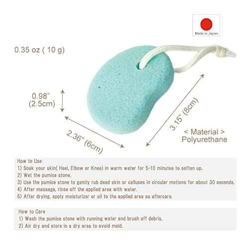 Pumice Stone for Feet, Body, Hands [Made in Japan] Tourmaline Blended for Extra Fine Smooth Finish, Soft Foot Pumice Scrubber