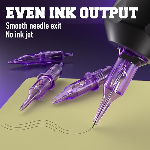 50Pcs Tattoo Cartridge Needles #12 Standard Mixed Size Round Liner Shader Magnum 3/5/7/9RL 5/9RS 7/9RM 7/9M1 Sterile Disposable Compatible with Most Tattoo Guns for Beginners & Pro Artists & Studios
