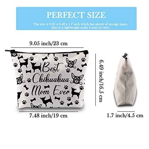 GJTIM Chihuahua Mom Gift Chihuahua Owner Gift Best Chihuahua Mom Ever Chihuahua Gift Makeup Bag Animal Dog Lover Gift (Chihuahua Mom Bag)