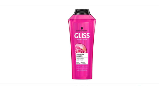Schwarzkopf Gliss Shampoo Supreme Length, Strengthens & Protects Long, Damaged Hair, with Micro-Repair Lipids & Keratin, 13.6 fl. oz (400ml)