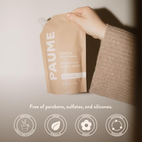PAUME Exfoliating Hand Cleanser, Silicon Free, Paraben Free, Vegan, Exfoliating Soap with Essential Oils, Hydrating Hand Soap for Gentle Cleanse (17 Fl Oz)