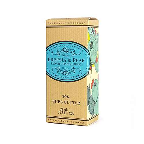 THE SOMERSET TOILETRY COMPANY LIMITED Naturally European Freesia & Pear Luxury Hand Cream Boxed 20% Shea Butter - 75ml | Combats Dry Skin For Those Hardworking Hands, Shea Butter