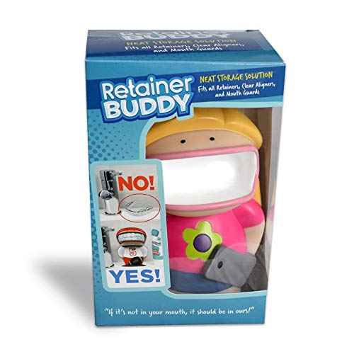 Retainer Buddy Girl Power - Sanitary Orthodontic Storage for Retainers Clear Aligners and Mouth Guards - A Clean Stylish Case Alternative