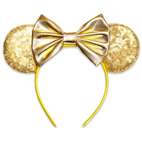 Mouse Ears Headbands Sequin Bow Mouse Ears Glitter Party Decoration Cosplay Halloween Costume for Women