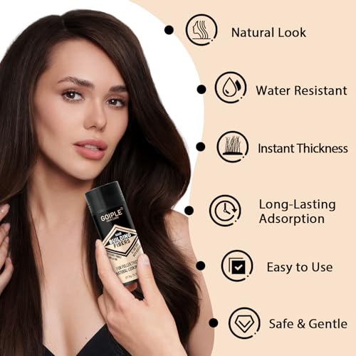 Hair Thickening Fibers & Pump Applicator Set Professional 3-in-1 Hair & Beard Styling Set - Hair Fibers Barber Enhancement Spray for Mens Hair or Beard - Hairline Enhancer & Volumizing Spray (Black)