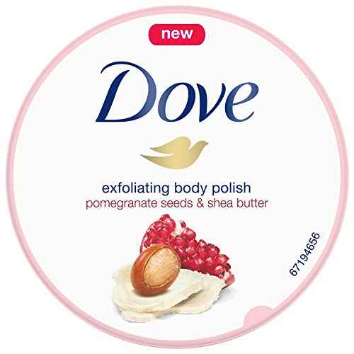 Dove Exfoliating Body Polish Scrub For Silky, Soft Skin Pomegranate & Shea Butter Body Scrub Exfoliates and Provides Lasting Nourishment 10.5 oz
