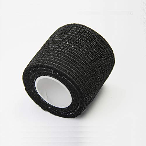 4 Rolls Tattoo Grip Cover Wrap Disposable Cohesive Tattoo Grip Tape Wrap Self Adhesive Sports Bandage Wrap Elastic Tattoo Grip Tape Tube for Tattoo Machine Tattoo Grip Accessories, Black