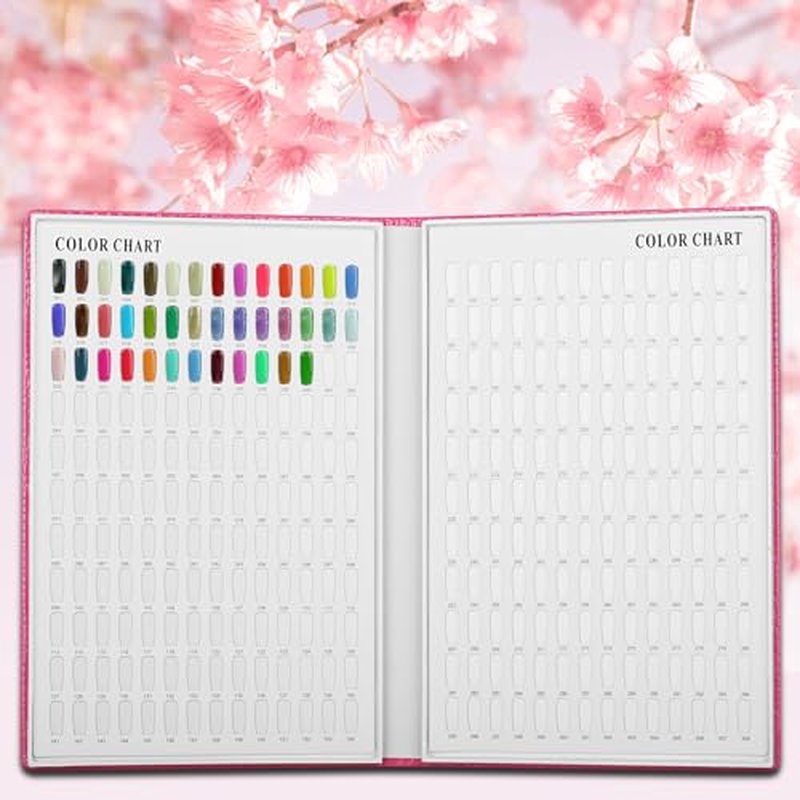 308 Polish Display Book, Gel Color Display Book, Fake Tips Sample Painting Art Design for Nail Salons, DIY at Home (Rose Red)