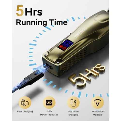 Hair Clippers for Men Professional Cordless & Corded - Barber Clippers Rechargeable for Hair Cutting, Beard and Body Grooming Kit for Household