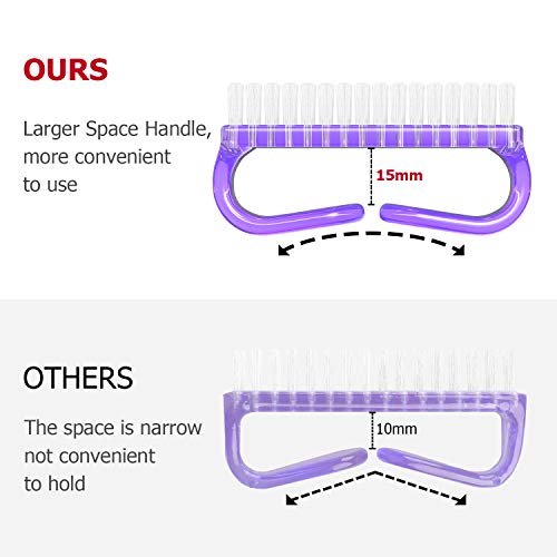 Handle Grip Nail Brush, Nail Brushes Hand Fingernail Brush Cleaner Scrubbing Kit Pedicure for Toes and Nails Men Women (4 Pack)