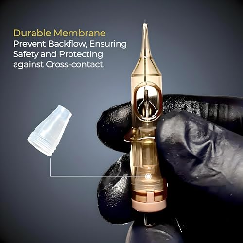 Optimum Tattoo Cartridge - Inkprecision 1RL Round Liner Needles for Permanent Makeup & Tattooing, 0.25mm Long Taper, Disposable Needle Cartridges for Rotary Pen Tattoo Gun Supplies, 20 Cnts (0801RL)