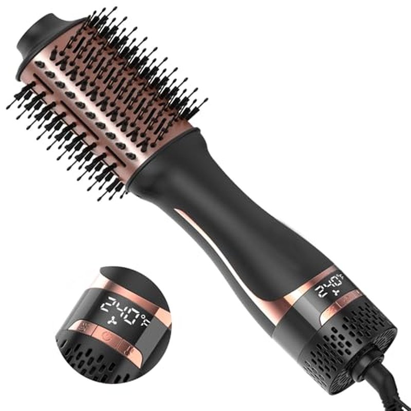 Nicebay Hair Dryer Brush, Blow Dryer Brush for Women Fast Styling, One Step Blowout Brush with Display Screen-Less Frizz, More Shine, Oval Ceramic Barrel, Negative Ion