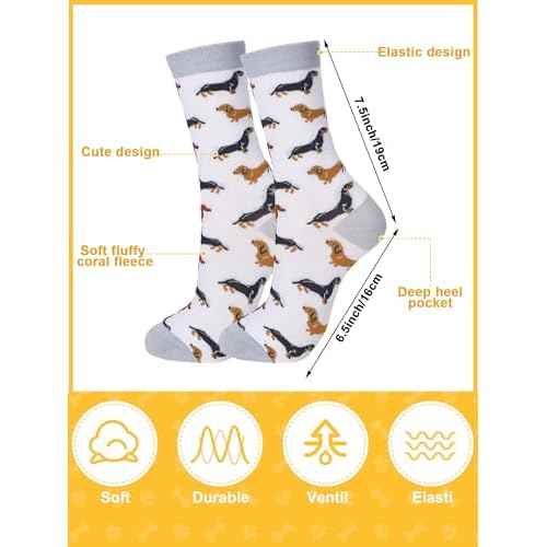 Abbylike Dachshund Gifts for Women Weiner Dog Tote Bag Cosmetic Bag Cup Keychain and Socks for Dachshund Dog Lover Mom