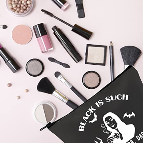 TSOTMO Morticia Addams Dark Forces Zipper Pouch Makeup Bag Horror Goth Queens Gift (DARLING)