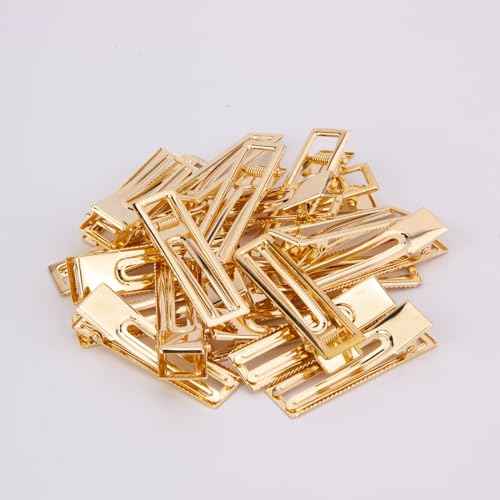 wynameleri Gold Metal French Hair Pin Clips DIY Craft Pointed Beak Clips Flat Barrettes 2.4'' 2.6 Inches 20 Packs