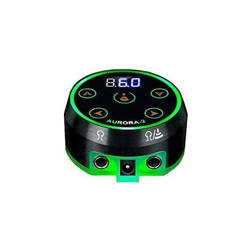 Tattoo Power Supply - Aurora II Power Supply 2nd Gen Colorful Voltage Fits All Tattoo Machine (Black)