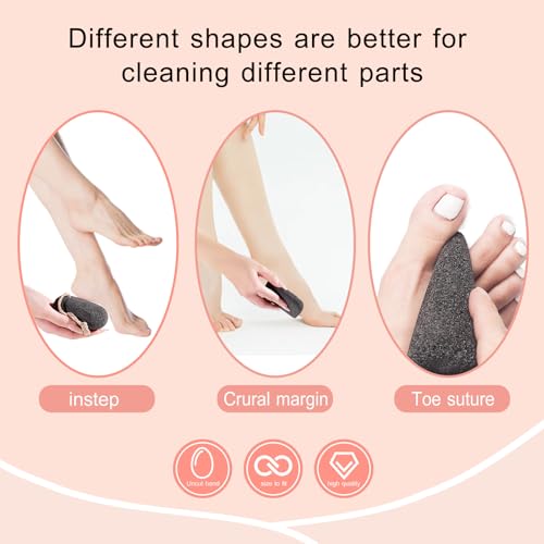 Natural Volcanic Pumice Stone for Feet Pumice Cleaning Stone for Sole of The Foot,Edges of The Foot,Toe Seams Deep Clean,Foot Scrubber for Dead Skin Remover 3 Shapes