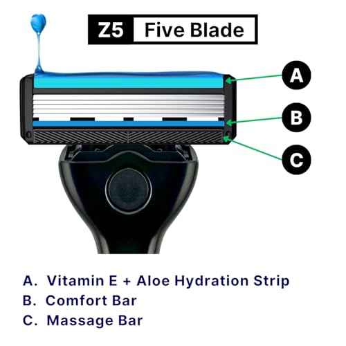 Tapstone Z5 Razor for Men, 5 Blade Shaving Razor with Travel Case, Plus Tapping Stone Made from Solid Marble, Tap Away for a Clean Shave, RevMont Z5 Tapstone Razor Set