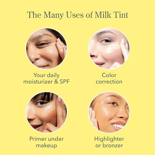 Beekman 1802 Milk Tint Face Primer with SPF 43, Light - Oxybenzone Free - 1 oz - Tinted Mineral SPF, Makeup Primer & Moisturizer - In Shade Light