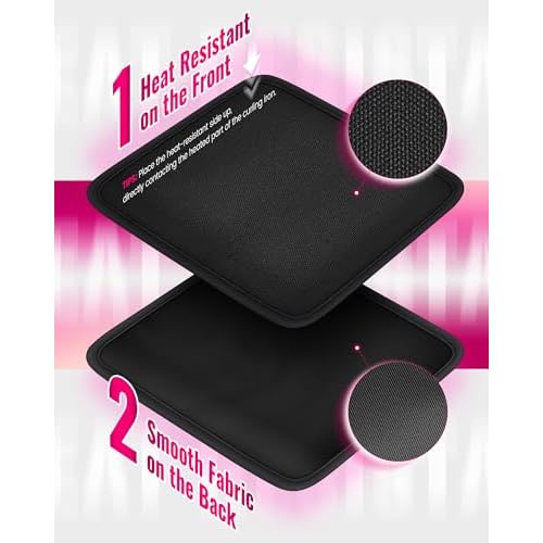 Mancro Hot Hair Tools Travel Bag with Separate Heat Resistant Mat, Large Capacity Wide-open Pouch, Hair Accessories Organizer for Flat Irons, Straighteners, Curling Iron,Travel Essentials for Women