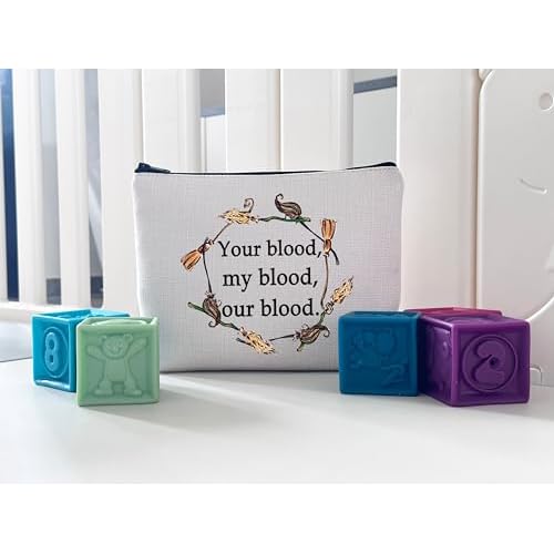 WCGXKO Magic Movie Quote Gift Halloween Witches Gift Witchy Movie Fan Zipper Pouch Makeup Bag (Your Blood)