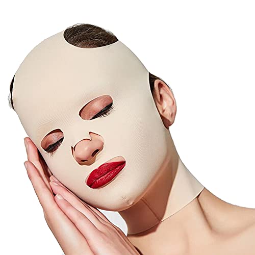 Facial Slimming Strap,Facial Slimming Mask Chin Strap Three Dimensional V Shaped Face Slimming Belt Eliminates Sagging Skin And Improves Contour (Full face)