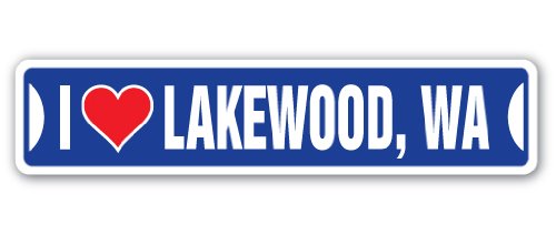 I Love Lakewood, Washington Street Sign wa City State us Wall Road décor Gift