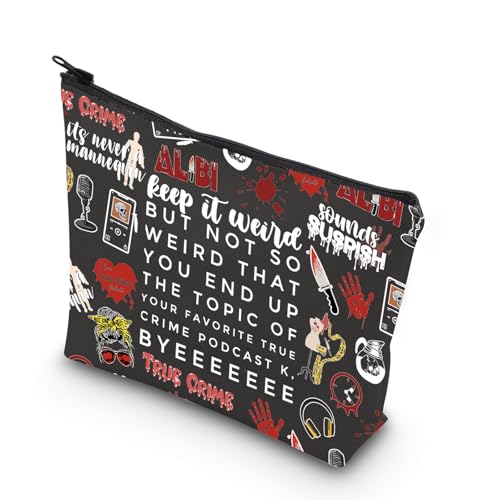 TSOTMO Morbid Crime Inspired Gift True Crime Club Makeup Bag True Crime Fan Zipper bag