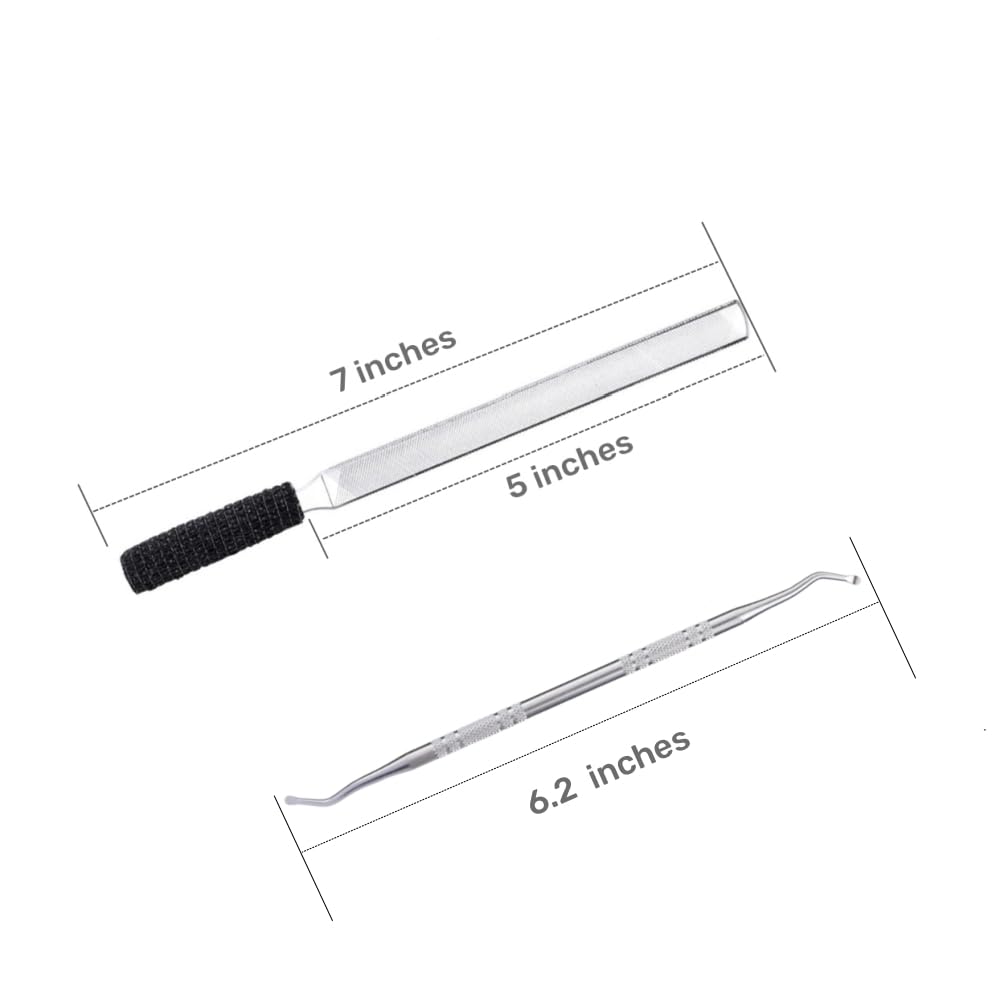 IDOU 3-in-1 Nail File Kit: Heavy Duty Toe Nail Files for Thick Nails & Seniors with Ingrown Lifter, Thumb Guard | Non-Slip Metal Emery Boards for Nails/Silver Lifter