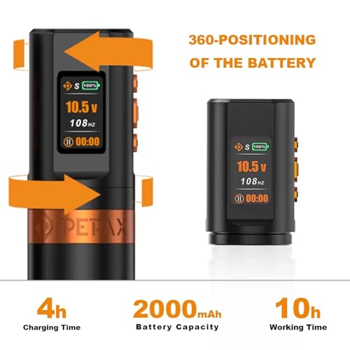 Leve H2 Tattoo Gun - Professional Rotary Tattoo Machine Cordless Tattoo Pen Machine with 4.2mm Stroke & 2000mAh Long-Lasting Battery Cartridge for Tattoo Artists Tattoo Supplies