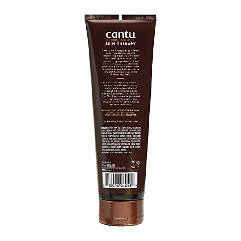 Cantu Therapy Cocoa Butter Hydrating Body Cream for very Dry Skin, 8.5 Oz