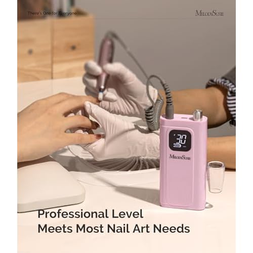 MelodySusie Professional Rechargeable Nail Drill 30000 RPM, Electric Nail File for Shaping, Removing & Polishing Gel Nails, Lightweight & Easy to Use, Ideal for Home & Salon Manicure Pedicure, SC300F
