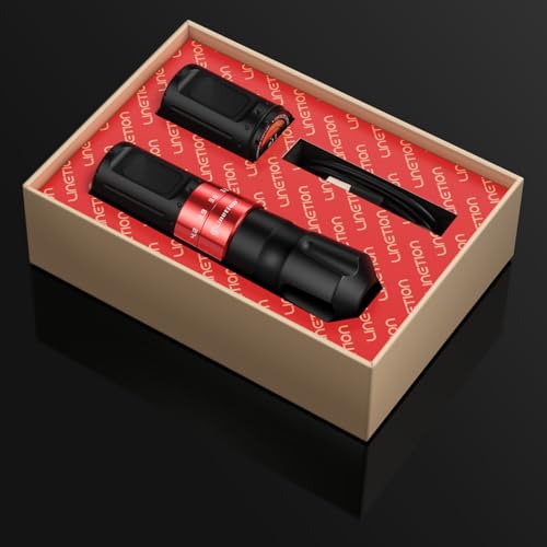 Tattoo Gun KT2 Adjustable Stroke Wireless Tattoo Pen Machine Kit,Coreless Motor,Strokes from 2.7~4.5mm,2 Pcs Replacement 1800mAh Power Battery Pack,Smart Multi-function (KT2-R2B)
