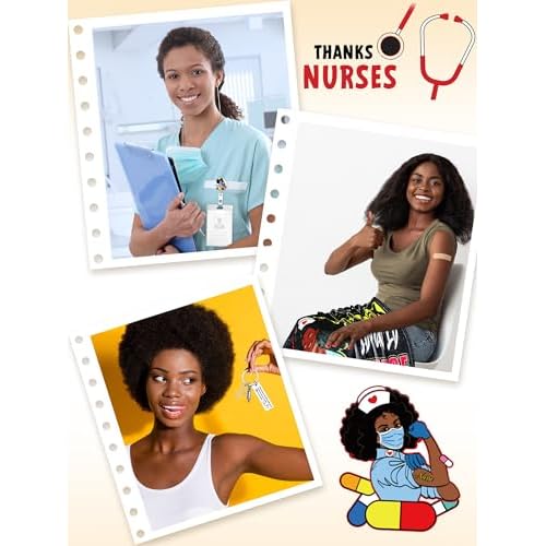 Quelay 10 Pcs Black Nurse Gifts Set for Women African Nurses Christmas Appreciation Gift 16 oz Glass Cup Blanket Cosmetic Bag Tote Bag Socks Candle Badge Reels Keychain for Retirement Work Accessories