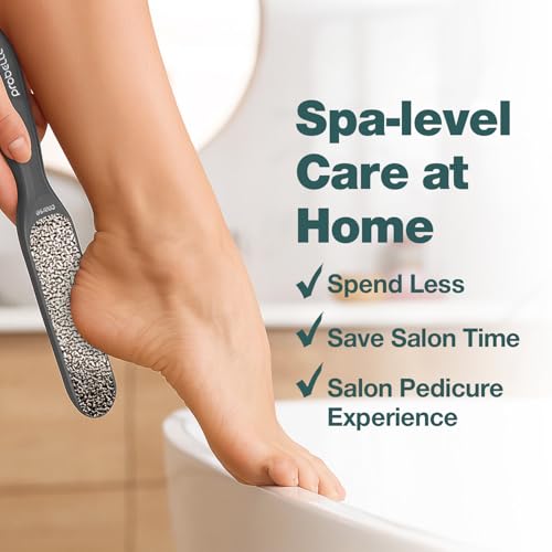 Probelle Double Sided Multidirectional Nickel Foot File Callus Remover - Immediately Reduces calluses and Corns to Powder for Instant Results, Safe Tool (Dark Grey)