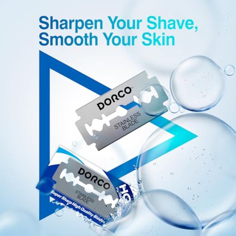 Dorco ST300 Platinum Extra Double Edge Razor Blades 500 Count, Premium Stainless Steel Shaving Blades, Super Sharp for Smooth, Precise Shave, Stocking Stuffers