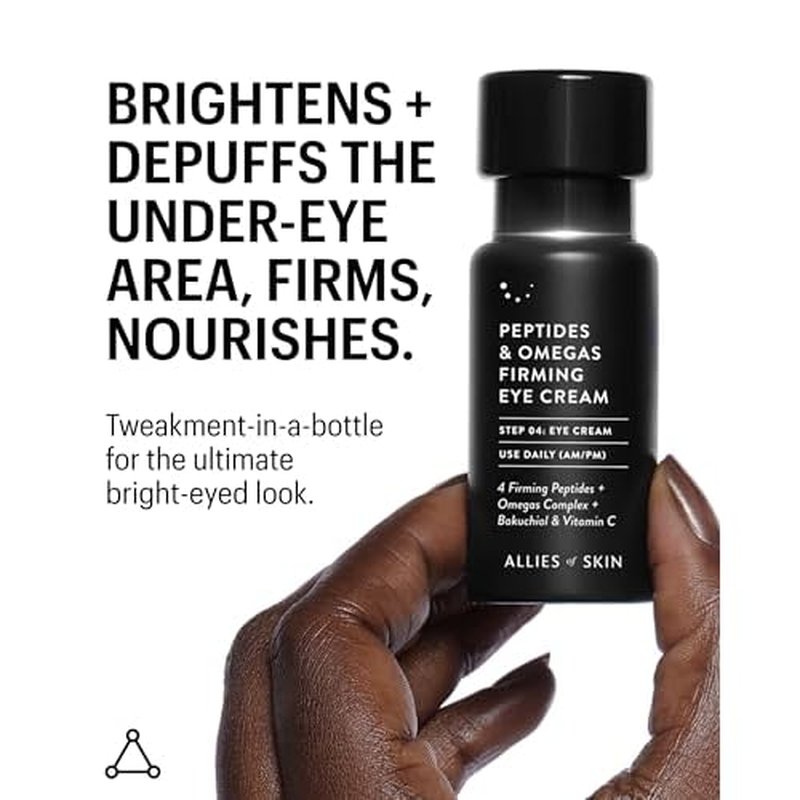 Allies of Skin Peptides Firming Eye Cream | Under Eye Moisturizer for Dark Circles & Puffiness | Bakuchiol, Ceramides and Vitamin C for Fine Lines and Under Eye Area | 0.5 oz