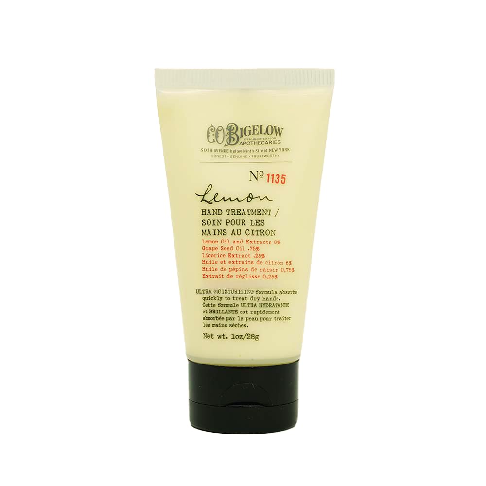 C.O. Bigelow Lemon Hand Treatment, Lotion for Dry Hands with Lemon Extract, Moisturizing Lotion and Hand Treatment, 1 oz