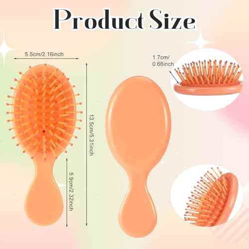 16 Pack Mini Wet Hair Brush Bulk Travel Detangling Brush Soft Bristles Wet Dry Hair Brush Kids Small Hair Brush for Kids Girls Multicolor