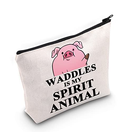 BWWKTOP Funny Waddles Pig Cosmetic Makeup Bag Waddles Fans Gift Waddles Is My Spirit Animal Zipper Pouch Bag (Waddles SPIRIT)